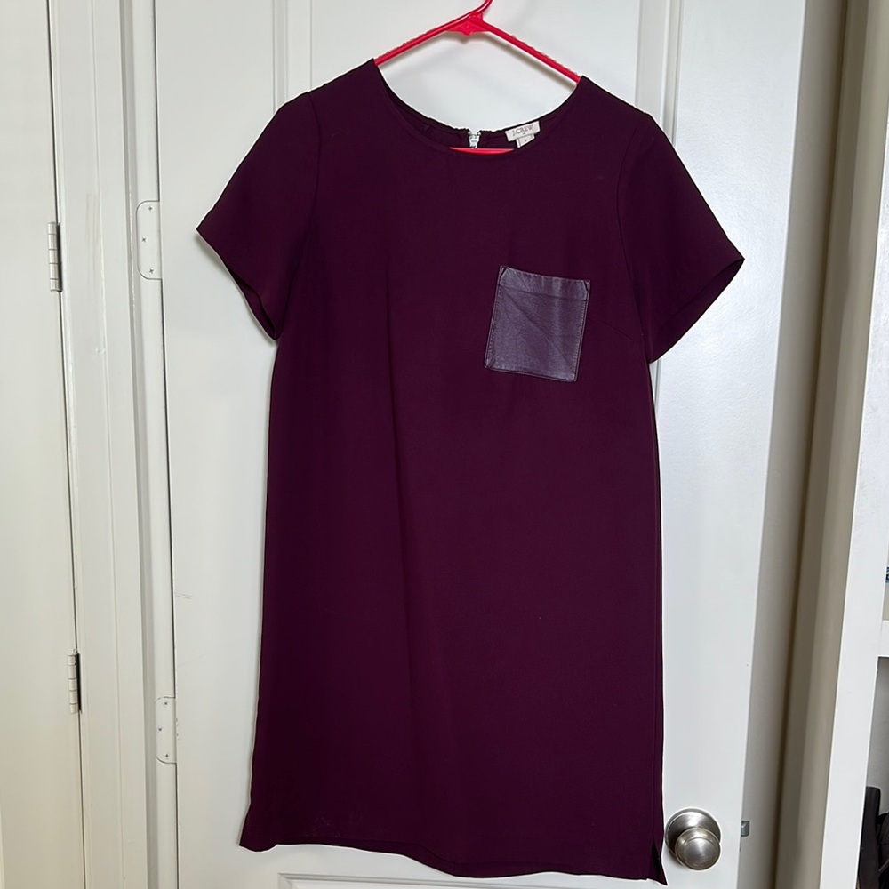 J. Crew Deep Purple Mini Dress with Pocket